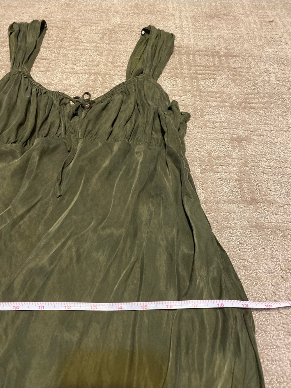 {Madewell} Petite Square-Neck Midi Dress | Expedition Green~ Size 12 - Picture 9 of 16